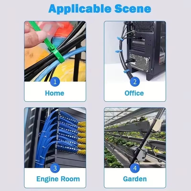 Reusable 36x150mm Nylon Cable Ties 100PCS Mixed Colors 4