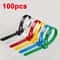 Reusable 36x150mm Nylon Cable Ties 100PCS Mixed Colors 8