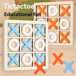 solid wooden tic tac toe board game for family fun