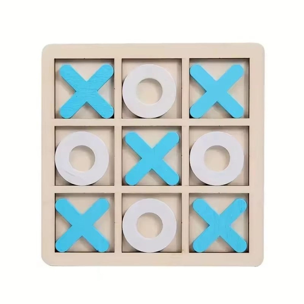 Solid Wooden Tic Tac Toe Board Game For Family Fun 5
