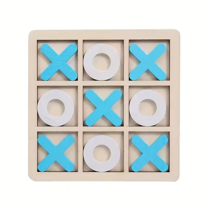 Solid Wooden Tic Tac Toe Board Game For Family Fun 5