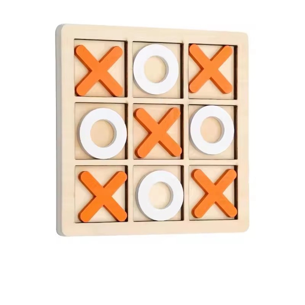 Solid Wooden Tic Tac Toe Board Game For Family Fun 6