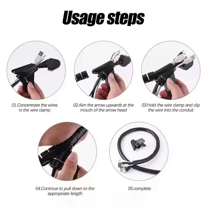 2m Spiral Cable Organizer Tube 1610mm For Cord Protection And Management 4