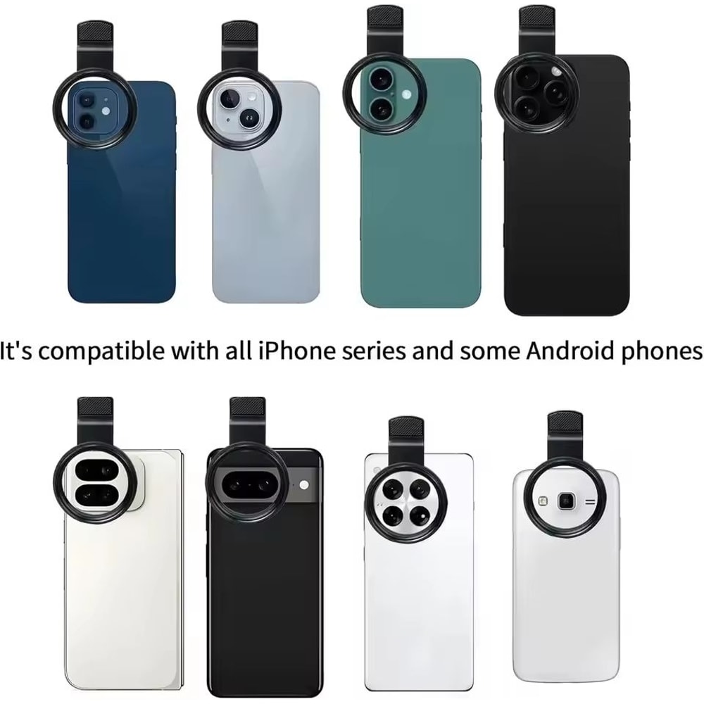 Mini 52mm ClipOn Phone Camera CPL Polarizer Filter Kit 5