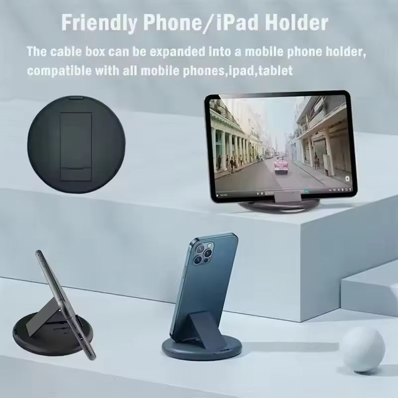 MultiFunction USB Cable Storage Box With Charging Adapter Kit 4