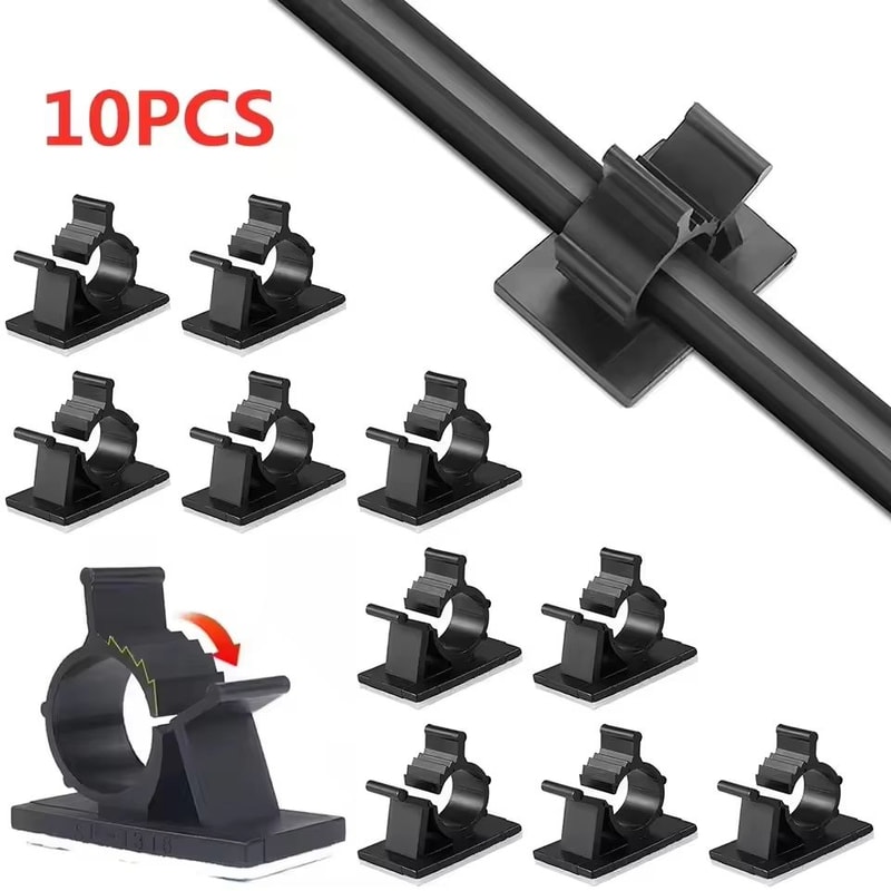 10PCS Adjustable SelfAdhesive Cable Organizer Clips And Wire Tie Mounts 1