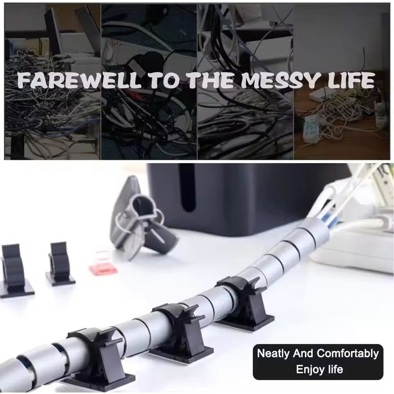 10PCS Adjustable SelfAdhesive Cable Organizer Clips And Wire Tie Mounts 2