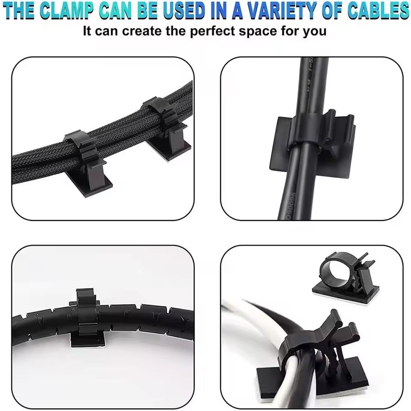 10PCS Adjustable SelfAdhesive Cable Organizer Clips And Wire Tie Mounts 4