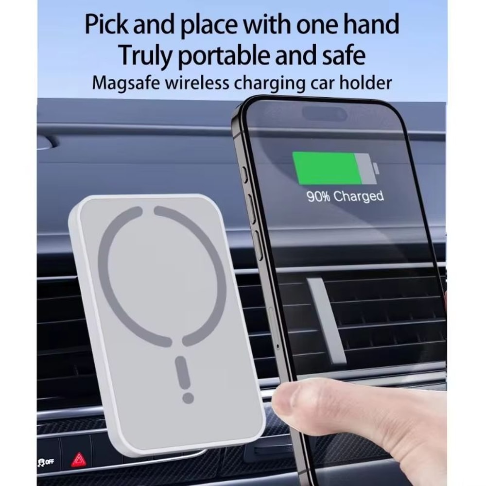 100W Magnetic Wireless Car Charger Air Vent Phone Holder For IPhone 3