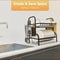 2 Tier Dish Drying Rack With Drainboard Compact Kitchen Counter Dish Rack With Utensil Holder 3
