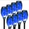 8 Pack Blue Solar Torch Lights Outdoor Waterproof Flickering Flame Garden Pathway Decor 0