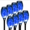 8 Pack Blue Solar Torch Lights Outdoor Waterproof Flickering Flame Garden Pathway Decor 0