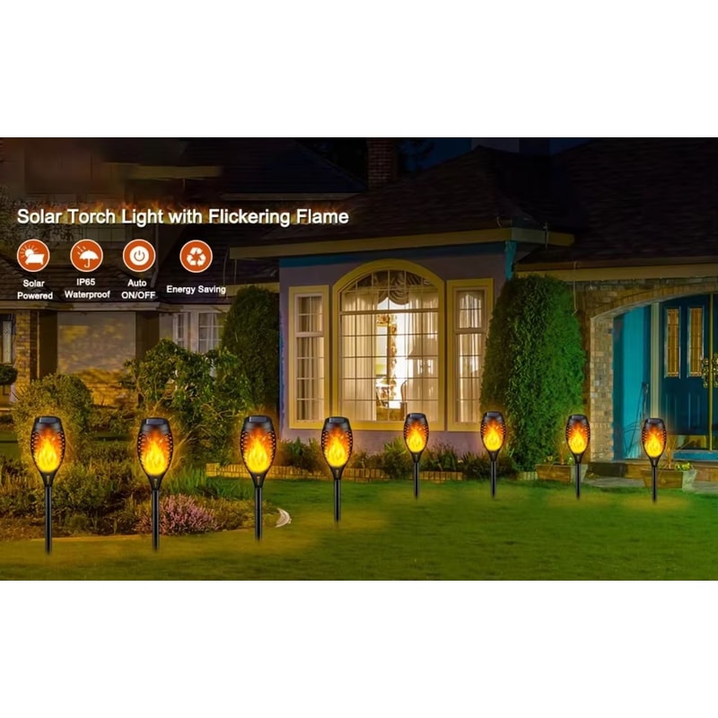 12 LED Solar Flame Torch Light Waterproof Outdoor Solar Torch Lights For Garden Yard And Pathway De 1