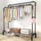 Heavy Duty Double Rod Clothes Rack With Shelves Metal Garment Rack Closet Organizer 1