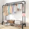 Heavy Duty Double Rod Clothes Rack With Shelves Metal Garment Rack Closet Organizer 1