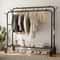 Heavy Duty Double Rod Clothes Rack With Shelves Metal Garment Rack Closet Organizer 0