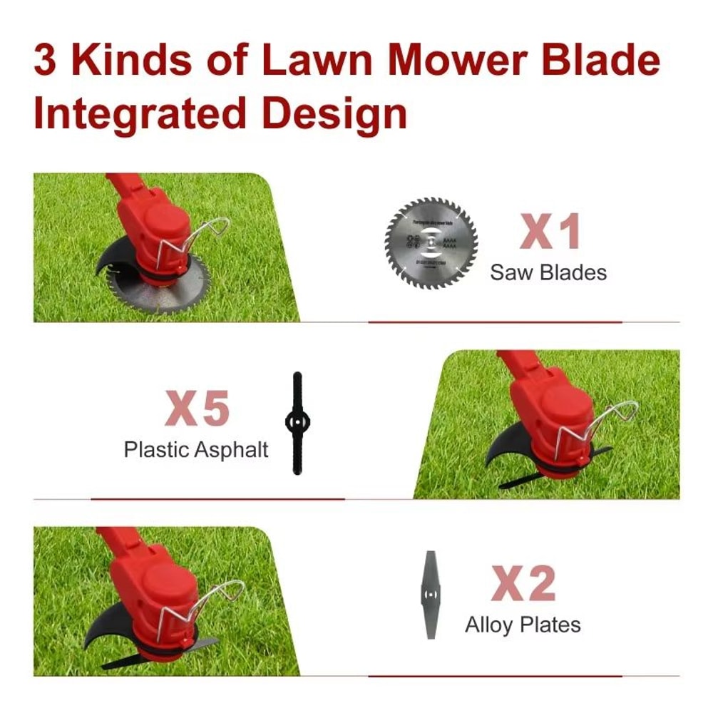 21V Cordless Weed Trimmer And Electric Lawn Edger With 1 Or 2 Batteries Handheld Garden Grass Trimm 4