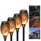 Solar Flame Torch Lights 4 To 12 Pack Waterproof Flickering Torch Stakes For Garden Path Yard And P 0