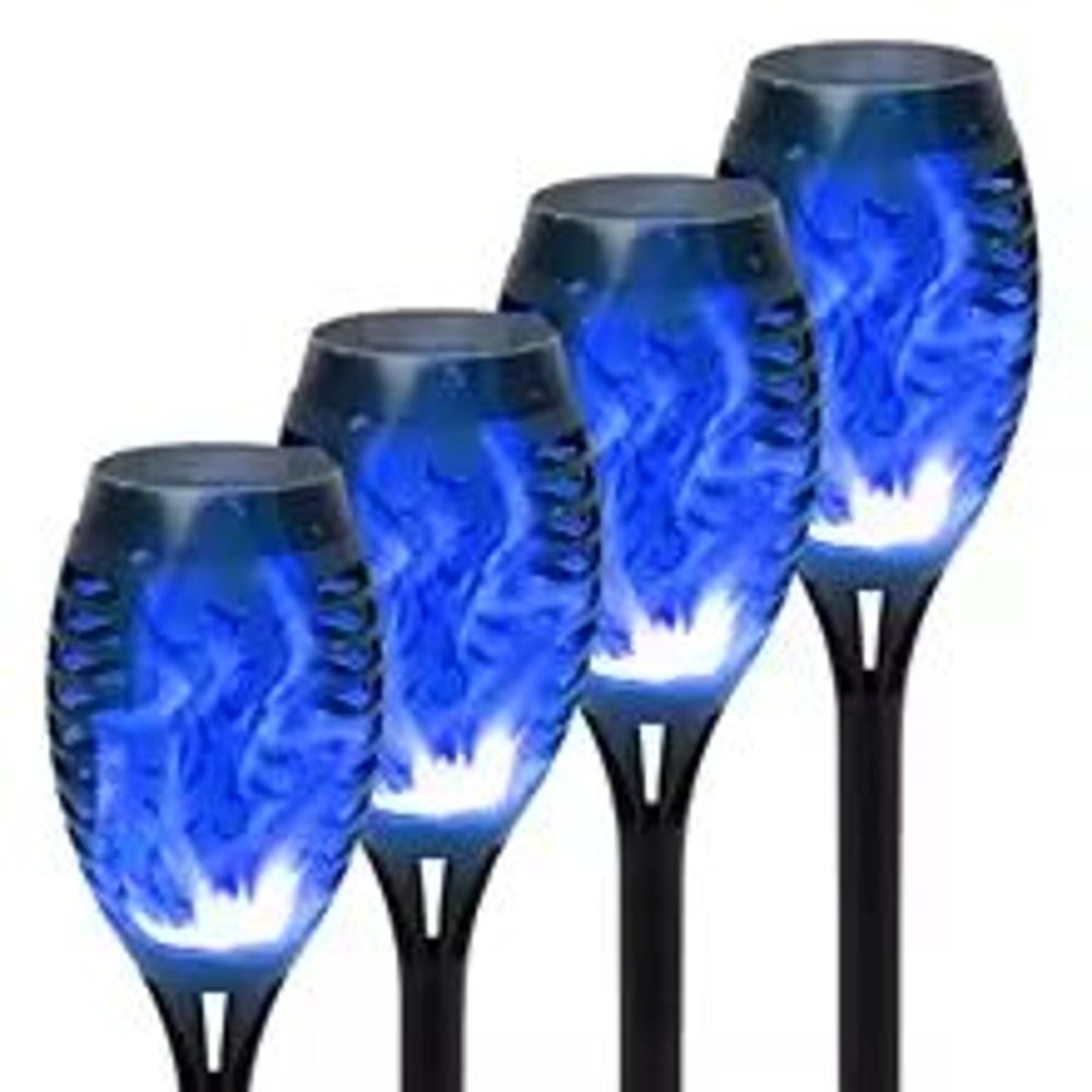 Solar Flame Torch Lights 4 To 12 Pack Waterproof Flickering Torch Stakes For Garden Path Yard And P 10