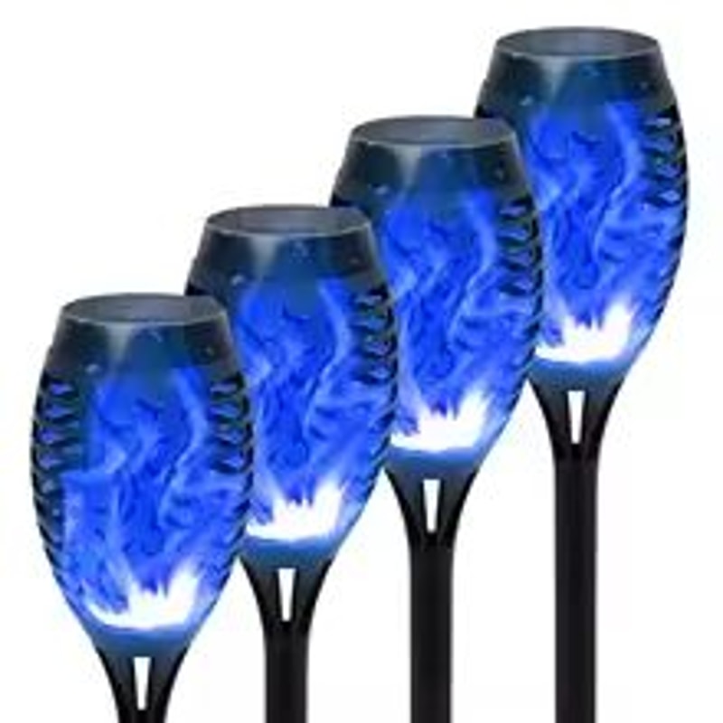 Solar Flame Torch Lights 4 To 12 Pack Waterproof Flickering Torch Stakes For Garden Path Yard And P 10