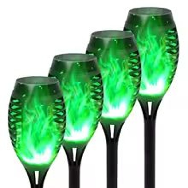 Solar Flame Torch Lights 4 To 12 Pack Waterproof Flickering Torch Stakes For Garden Path Yard And P 13