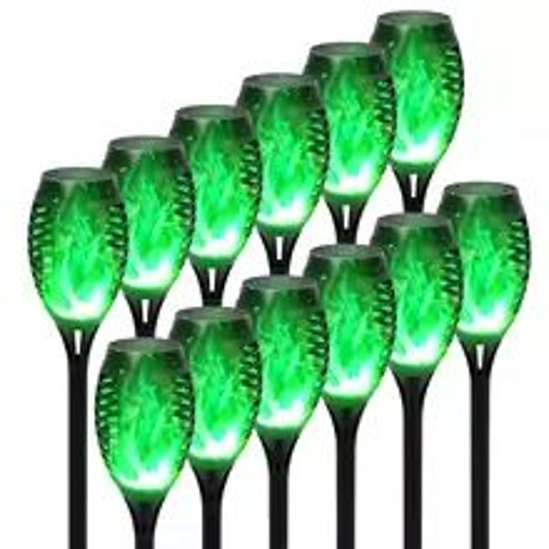Solar Flame Torch Lights 4 To 12 Pack Waterproof Flickering Torch Stakes For Garden Path Yard And P 15
