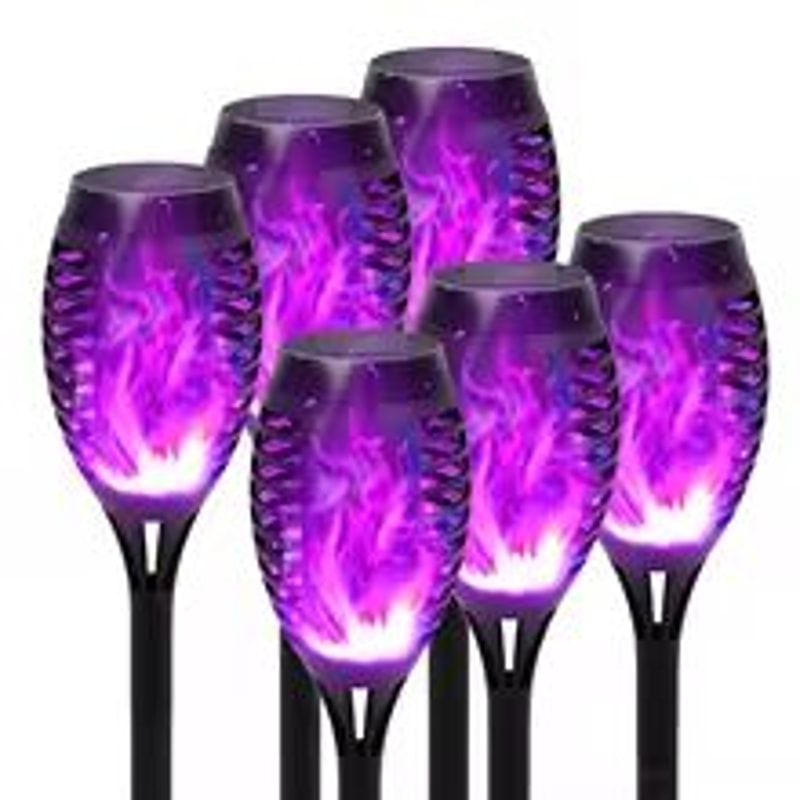 Solar Flame Torch Lights 4 To 12 Pack Waterproof Flickering Torch Stakes For Garden Path Yard And P 17