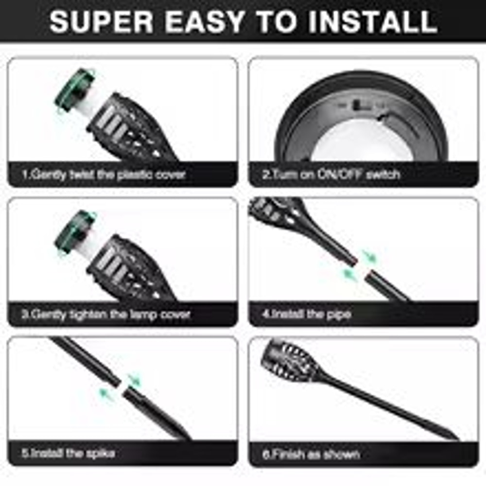 Solar Flame Torch Lights 4 To 12 Pack Waterproof Flickering Torch Stakes For Garden Path Yard And P 4