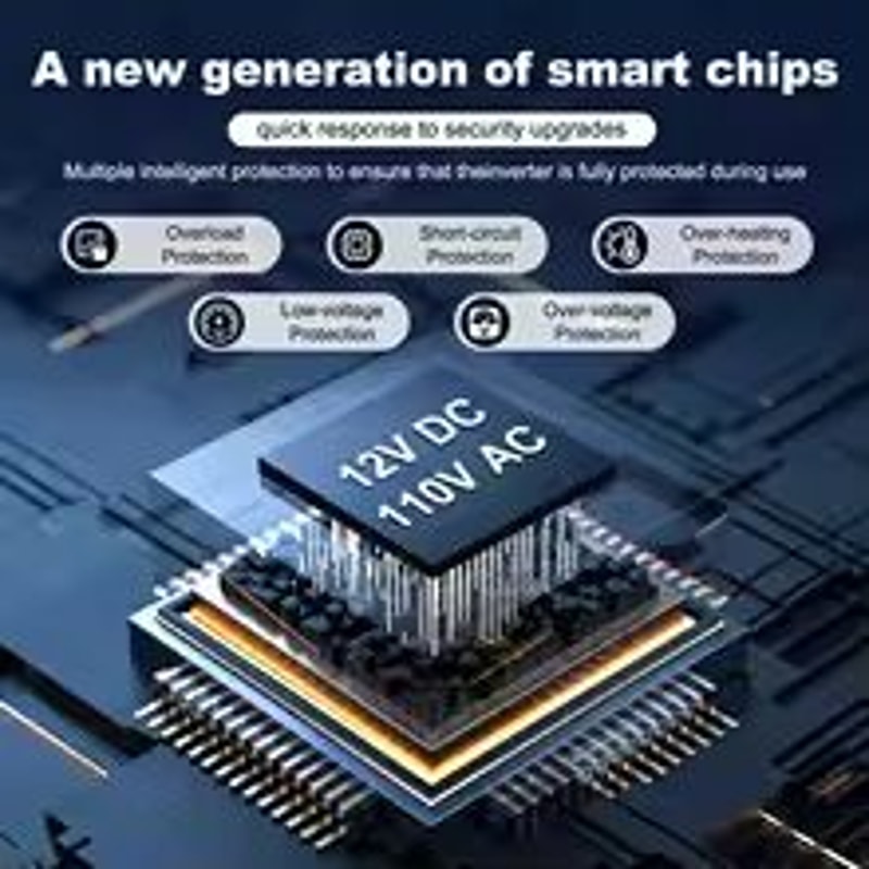 Pure Sine Wave 12V To 110V Power Inverter With LCD And 3 AC Outlets USB For Car RV Home And Solar 4