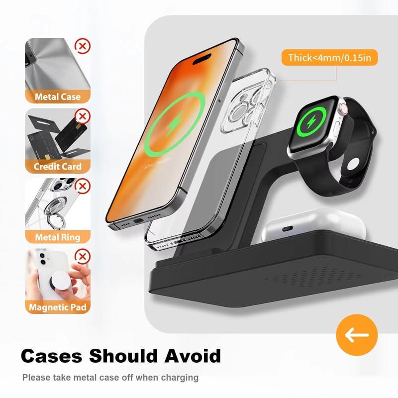 Foldable Magnetic Wireless Charger With 18W QC30 Adapter Fast Charging For IPhone And Samsung Plus 1