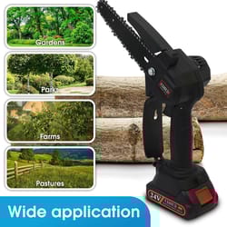 2 in 1 cordless pole saw and mini chainsaw 24v with retractable extension rod and two batteries 4 to 6 inch