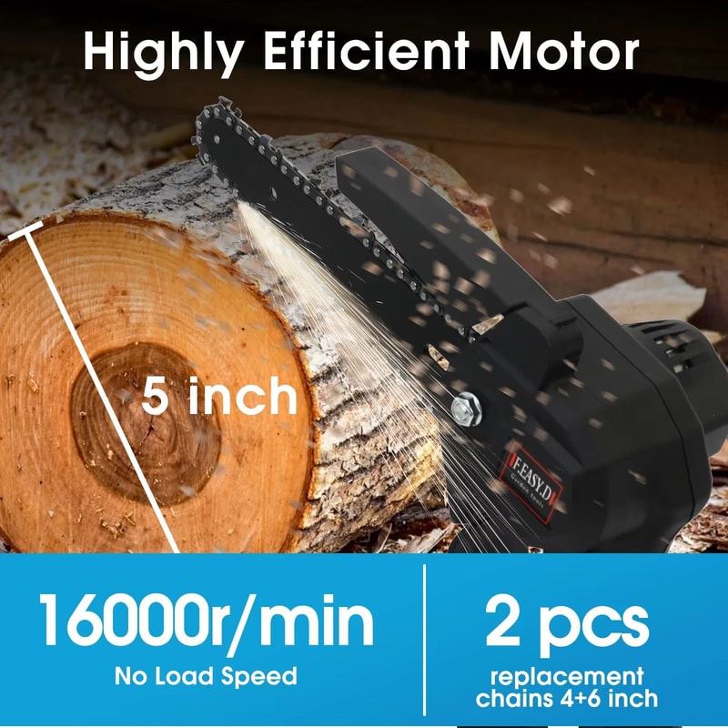 2 In 1 Cordless Pole Saw And Mini Chainsaw 24V With Retractable Extension Rod And Two Batteries 4 T 3