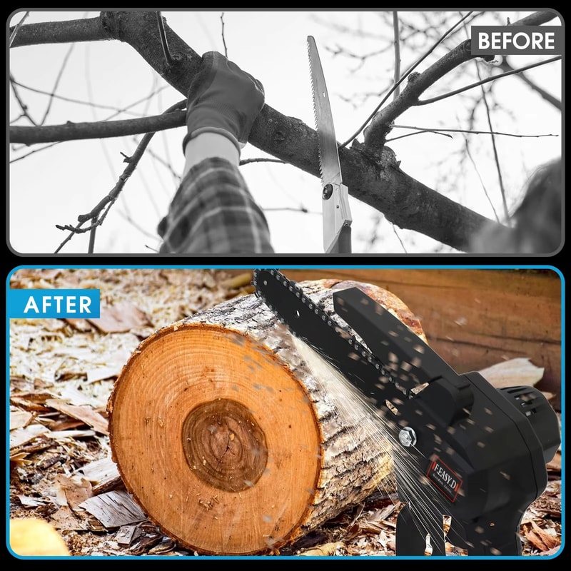 2 In 1 Cordless Pole Saw And Mini Chainsaw 24V With Retractable Extension Rod And Two Batteries 4 T 5