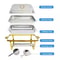 SemiGold Plated Stainless Steel Chafing Dish Buffet Set 8QT9QT Rectangular Catering Warmer24 Pack 4