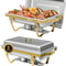 SemiGold Plated Stainless Steel Chafing Dish Buffet Set 8QT9QT Rectangular Catering Warmer24 Pack 6