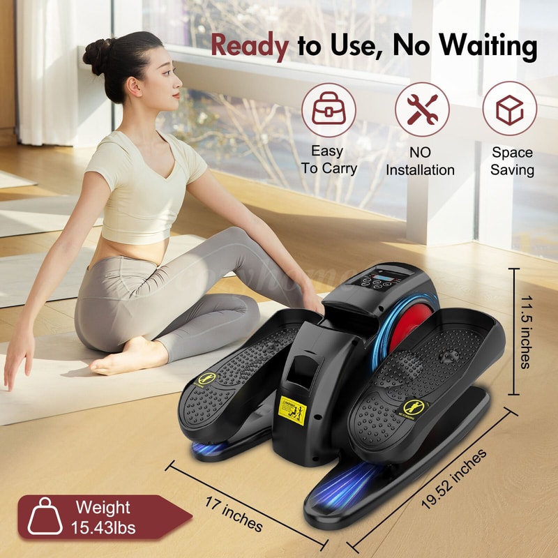 Under Desk Elliptical Machine Portable Silent Pedal Exerciser For Home Fitness 2