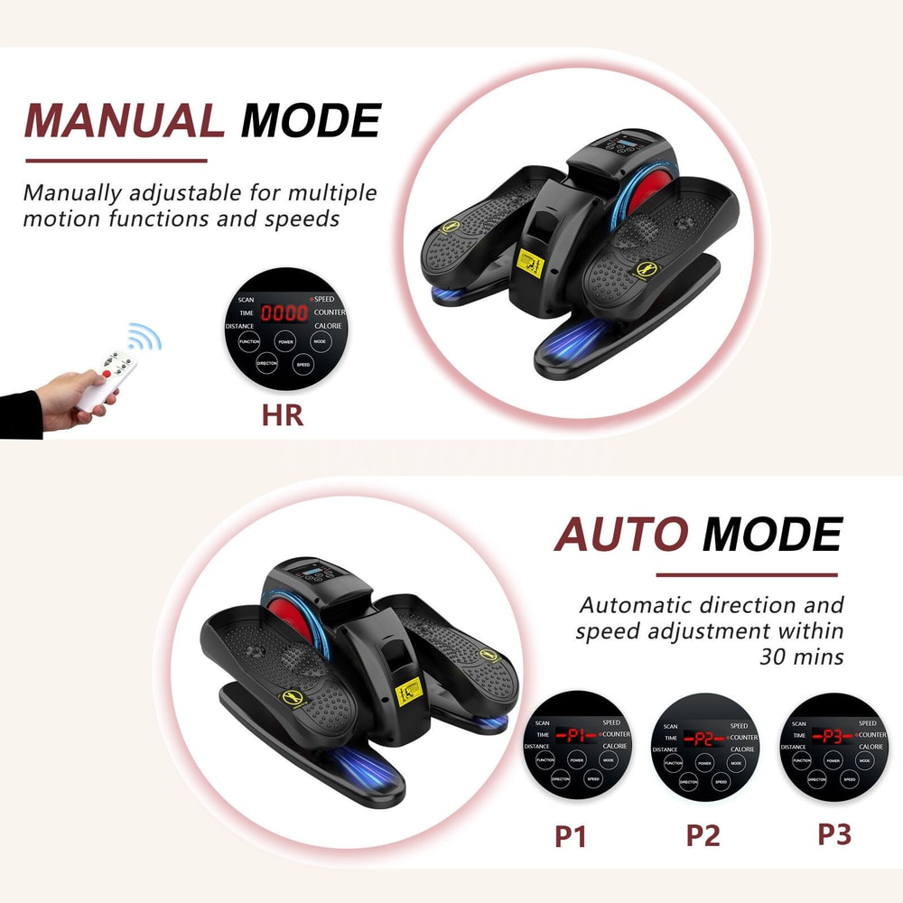 Under Desk Elliptical Machine Portable Silent Pedal Exerciser For Home Fitness 5