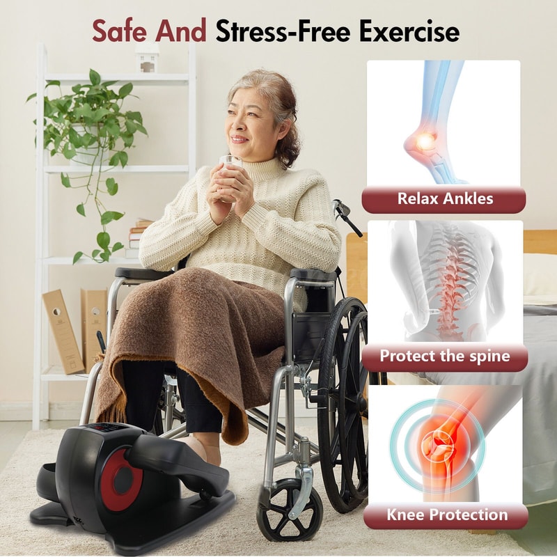 Under Desk Elliptical Machine Portable Silent Pedal Exerciser For Home Fitness 6