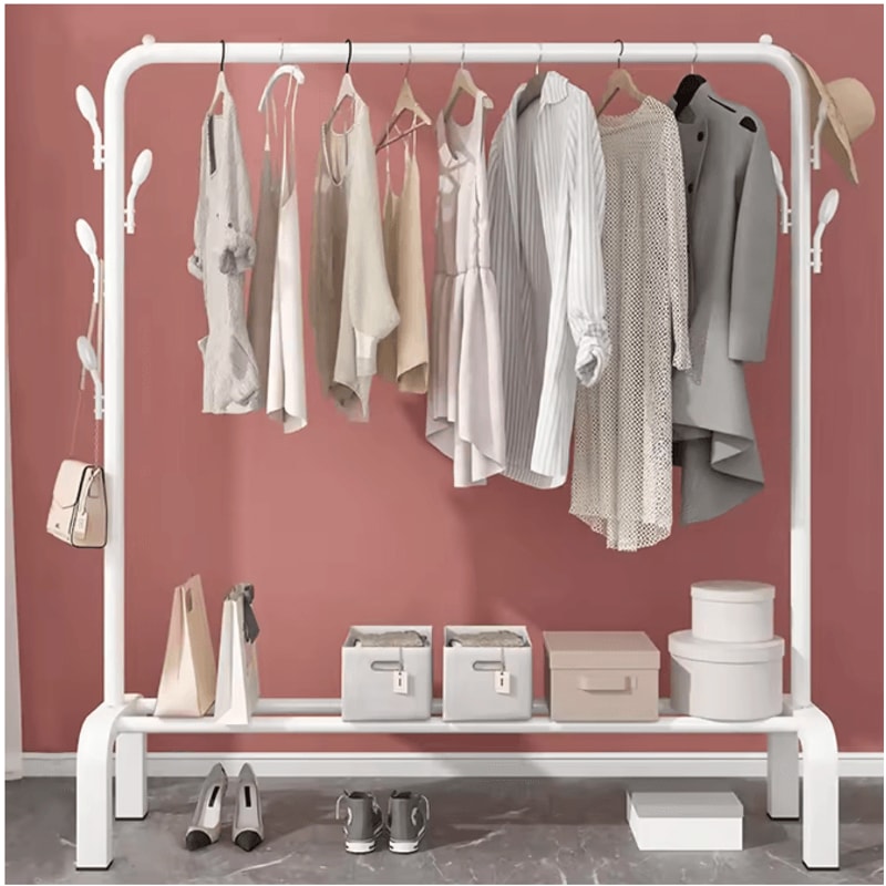 Multifunctional Clothing Rack For Hanging Clothes With Shoe Shelves Coat Garment Rack Organizer For 7