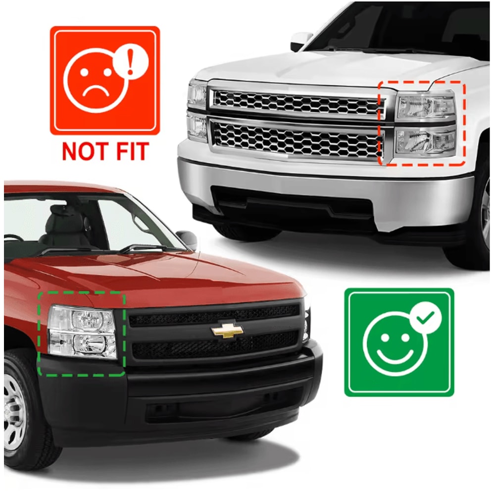 OEM Style Chrome Housing Headlights Clear Lens Replacement Pair For 20072013 Chevy Silverado Bulbs 1