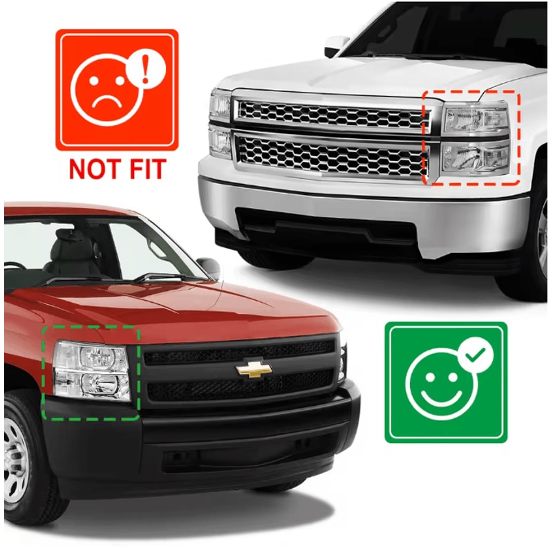 OEM Style Chrome Housing Headlights Clear Lens Replacement Pair For 20072013 Chevy Silverado Bulbs 1