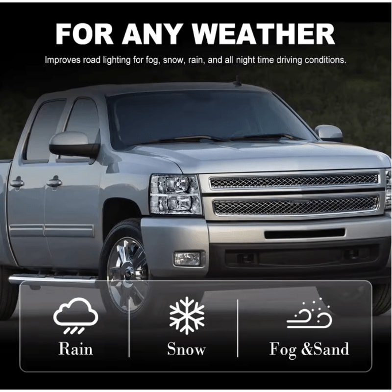 OEM Style Chrome Housing Headlights Clear Lens Replacement Pair For 20072013 Chevy Silverado Bulbs 2