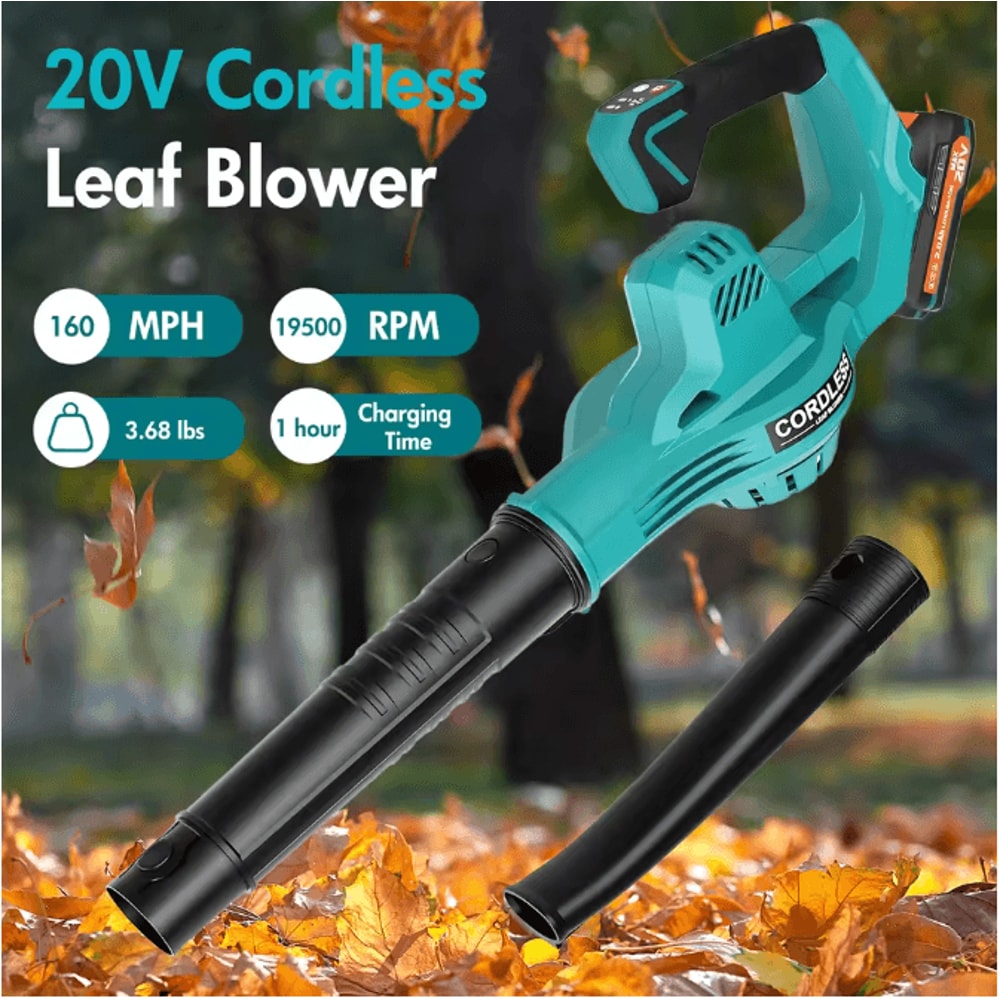 Cordless Leaf Blower 20V 160 MPH Lightweight Handheld 2Speed Yard And Patio Cleaner With 20Ah Batte 1