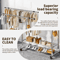 Adjustable Double Rod Rolling Garment Rack With Double Shoe Shelves 47247874in Wide 3