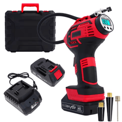 20v portable air compressor digital tire inflator with 12v car adapter for car, motorcycle, bicycle, and sports balls