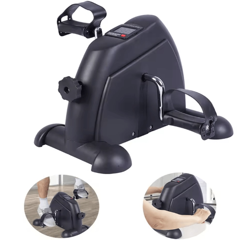Portable Under Desk Pedal Exerciser Mini Exercise Bike With LCD Screen For Leg And Arm Training 0