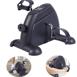 portable under desk pedal exerciser mini exercise bike with lcd screen for leg and arm training