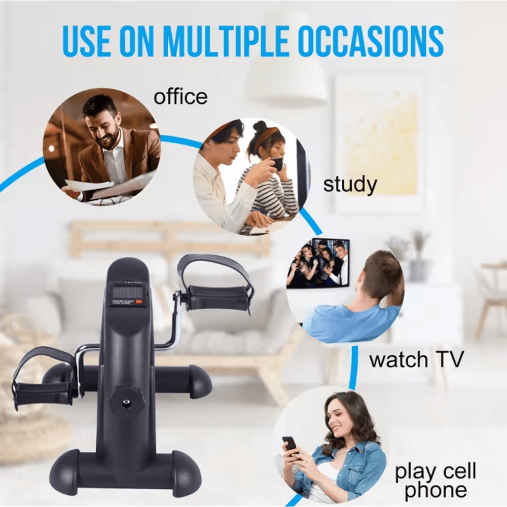 Portable Under Desk Pedal Exerciser Mini Exercise Bike With LCD Screen For Leg And Arm Training 1