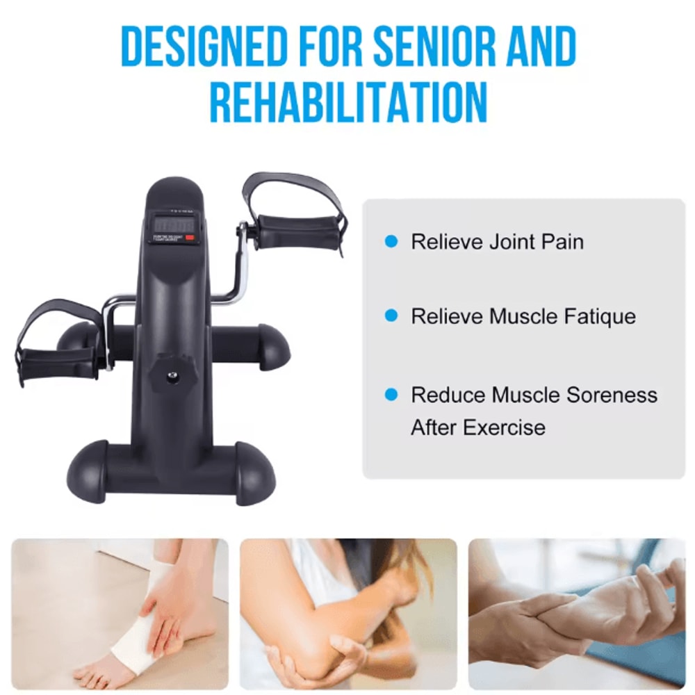 Portable Under Desk Pedal Exerciser Mini Exercise Bike With LCD Screen For Leg And Arm Training 3