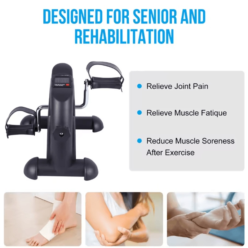 Portable Under Desk Pedal Exerciser Mini Exercise Bike With LCD Screen For Leg And Arm Training 3